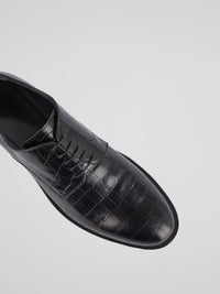 Black Reptilian Leather Shoes