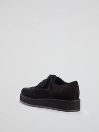 Black Platform Suede Shoes