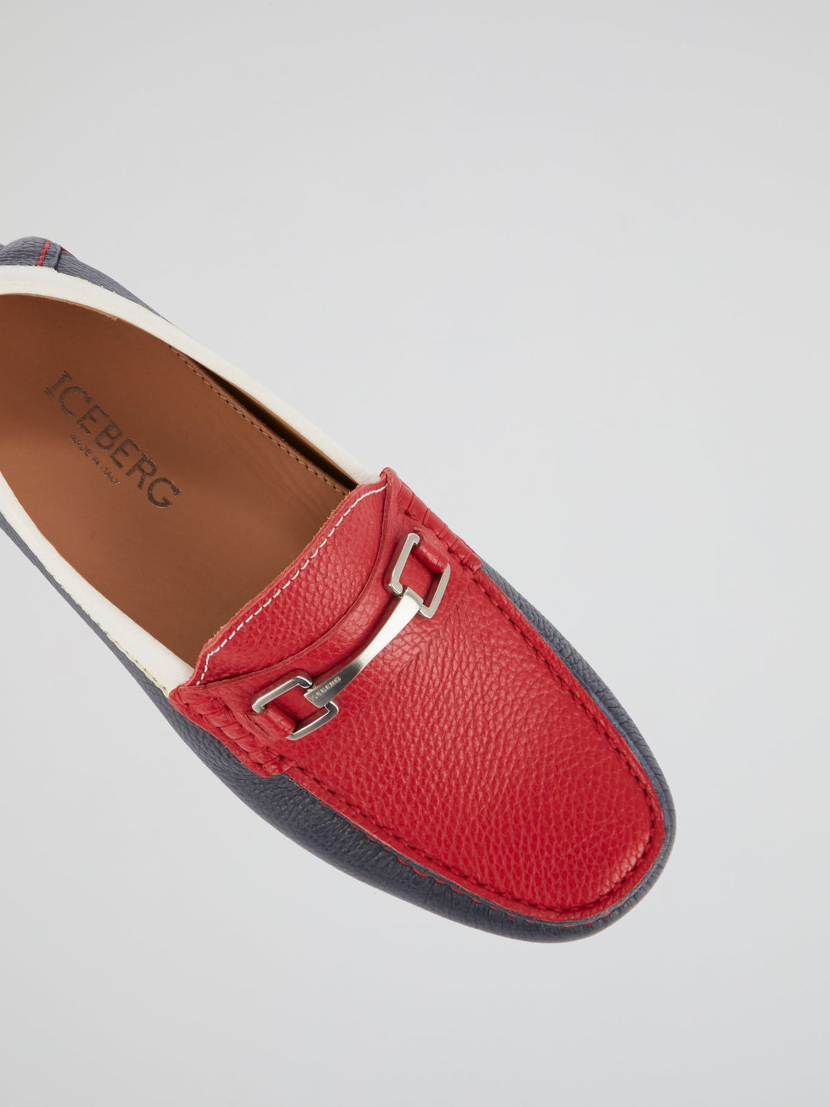 Colour Block Leather Loafers