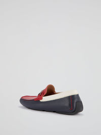 Colour Block Leather Loafers