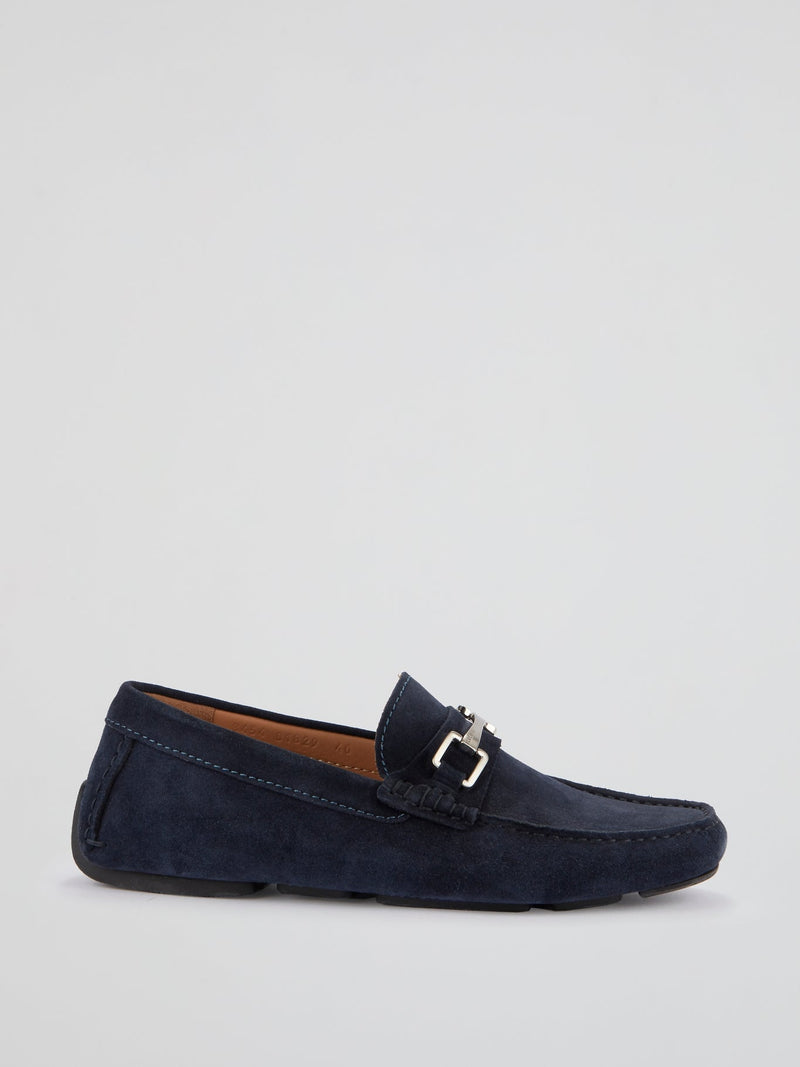 Navy Suede Loafers