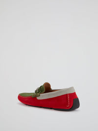 Colour Block Suede Loafers