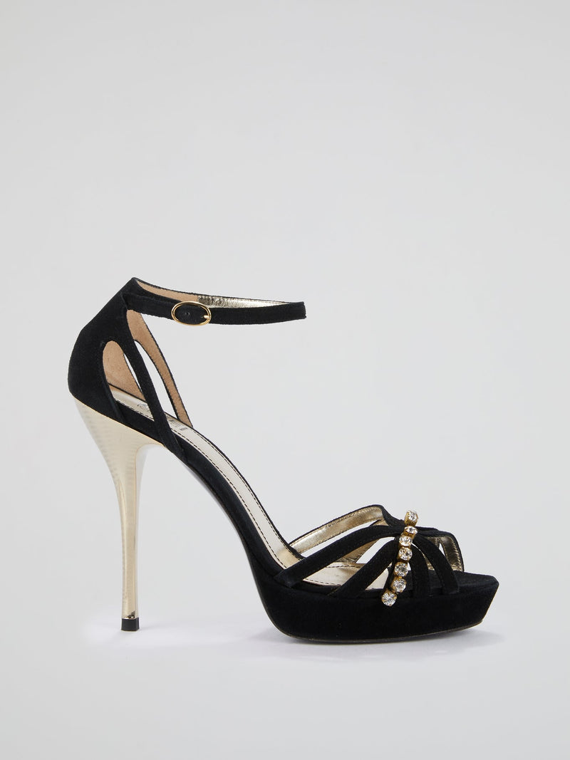 Black Ankle Strap Sandals