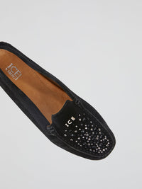 Black Studded Loafers