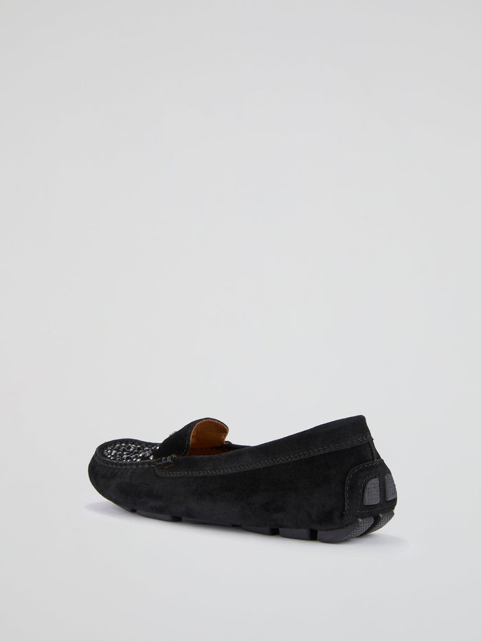 Black Studded Loafers