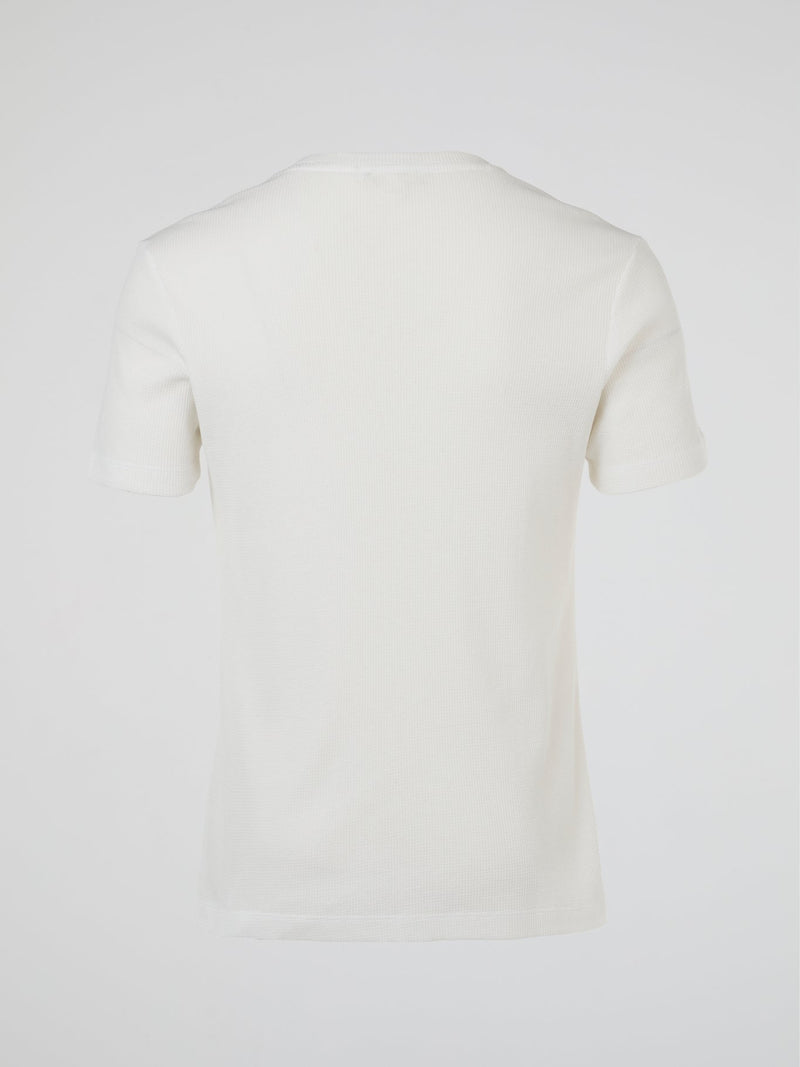 White Pocket Detail Cotton T-Shirt