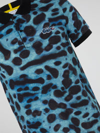 Animal Print Short Sleeve Polo Shirt