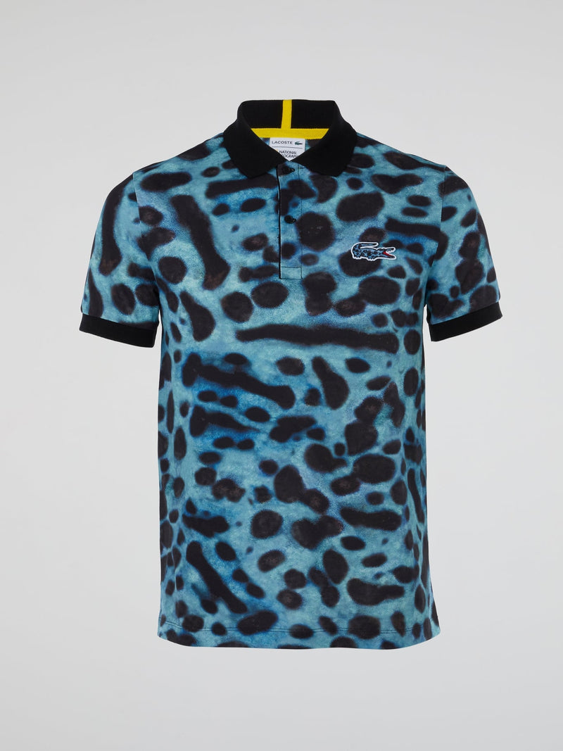 Animal Print Short Sleeve Polo Shirt