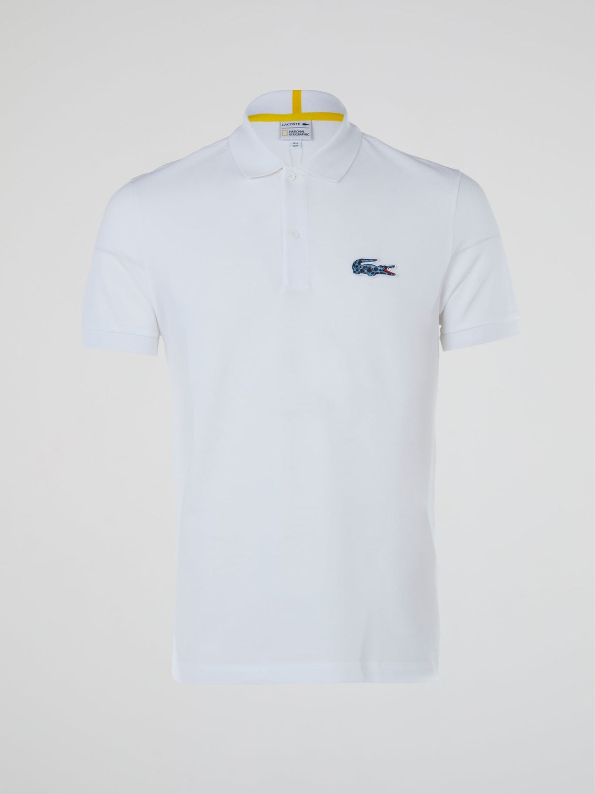 White Ribbed Collar Polo Shirt