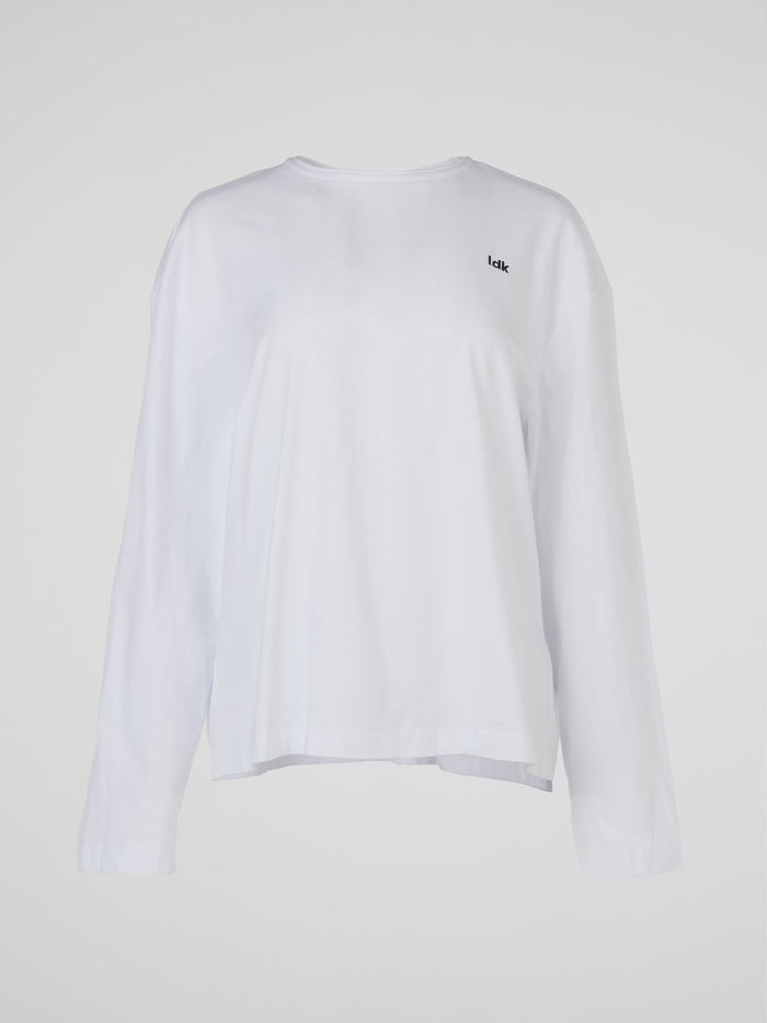 White Oversized Long Sleeve Top