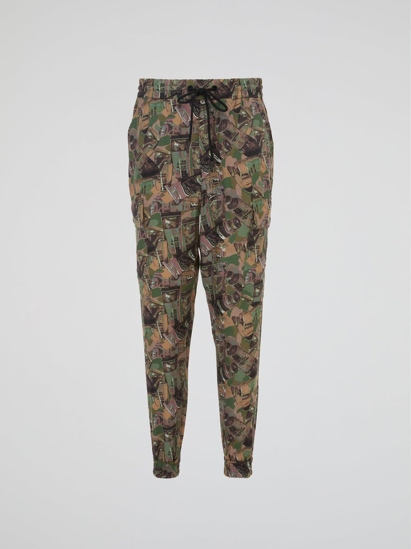 Camo Drawstring Cargo Trousers