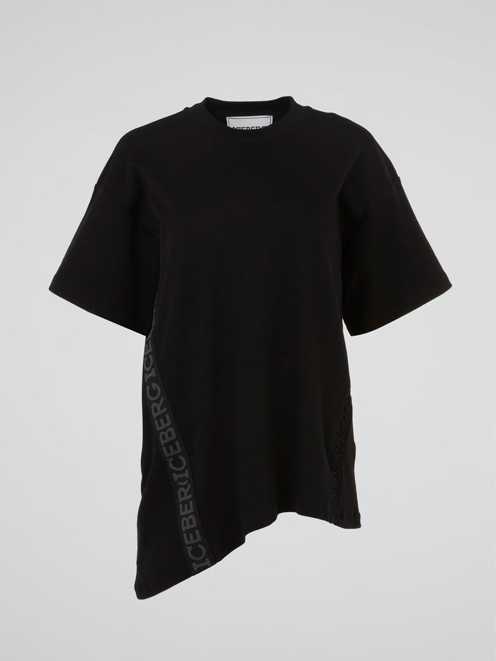 Black Asymmetric Oversized T-Shirt