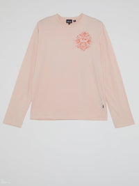 Pink Crewneck Long Sleeve Top