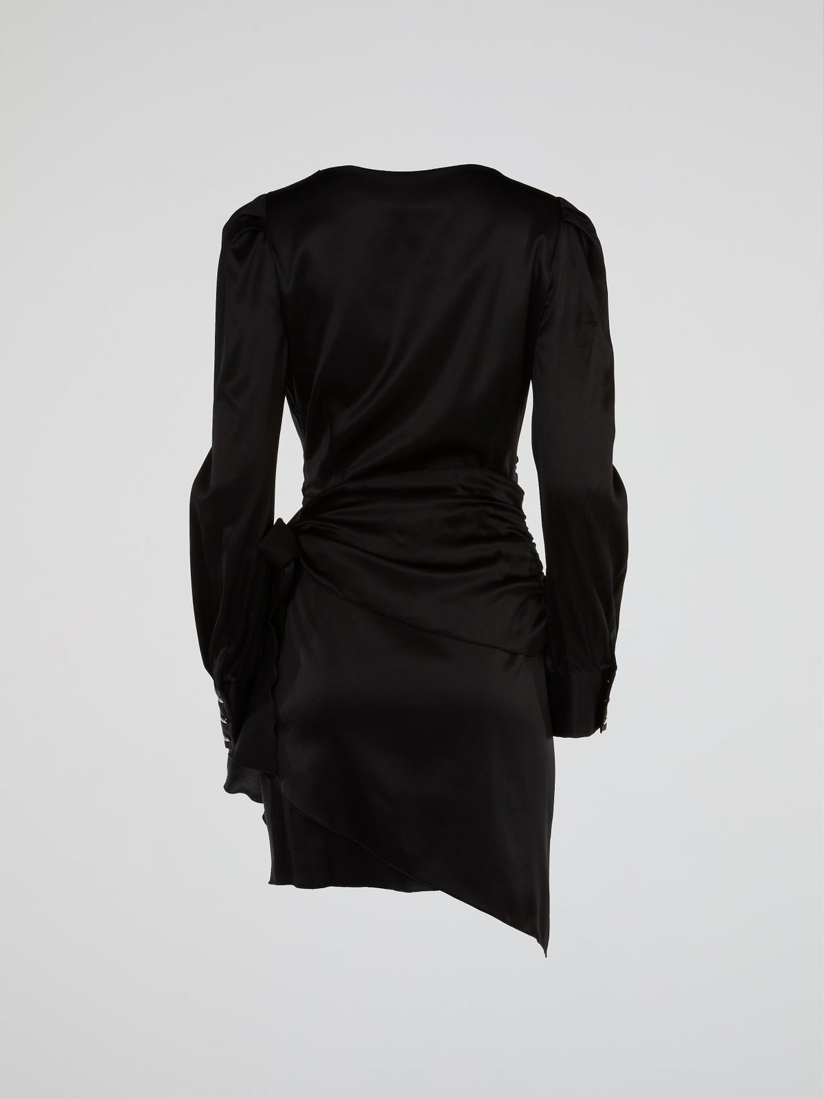 Black Surplice Mini Dress