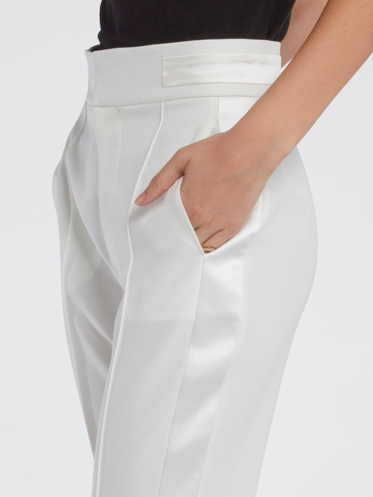 White Skinny Tux Pants