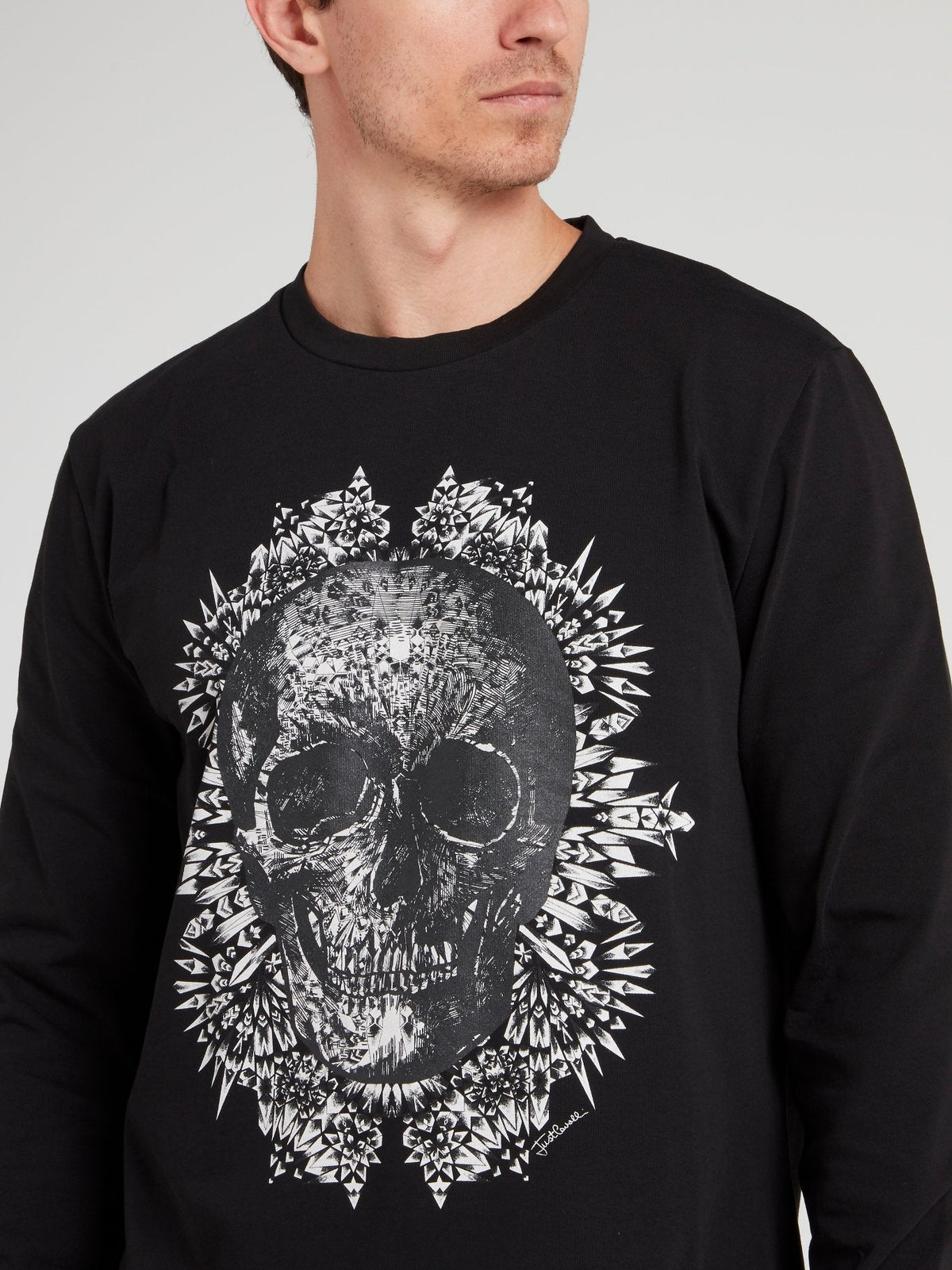 Black Skull Print Sweatshirt