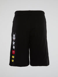 Black Mickey Mouse Rear Design Knitted Short