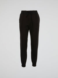 Black Drawstring Logo Edge Track Pants