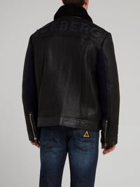 Black Appliquéd Mouton Jacket