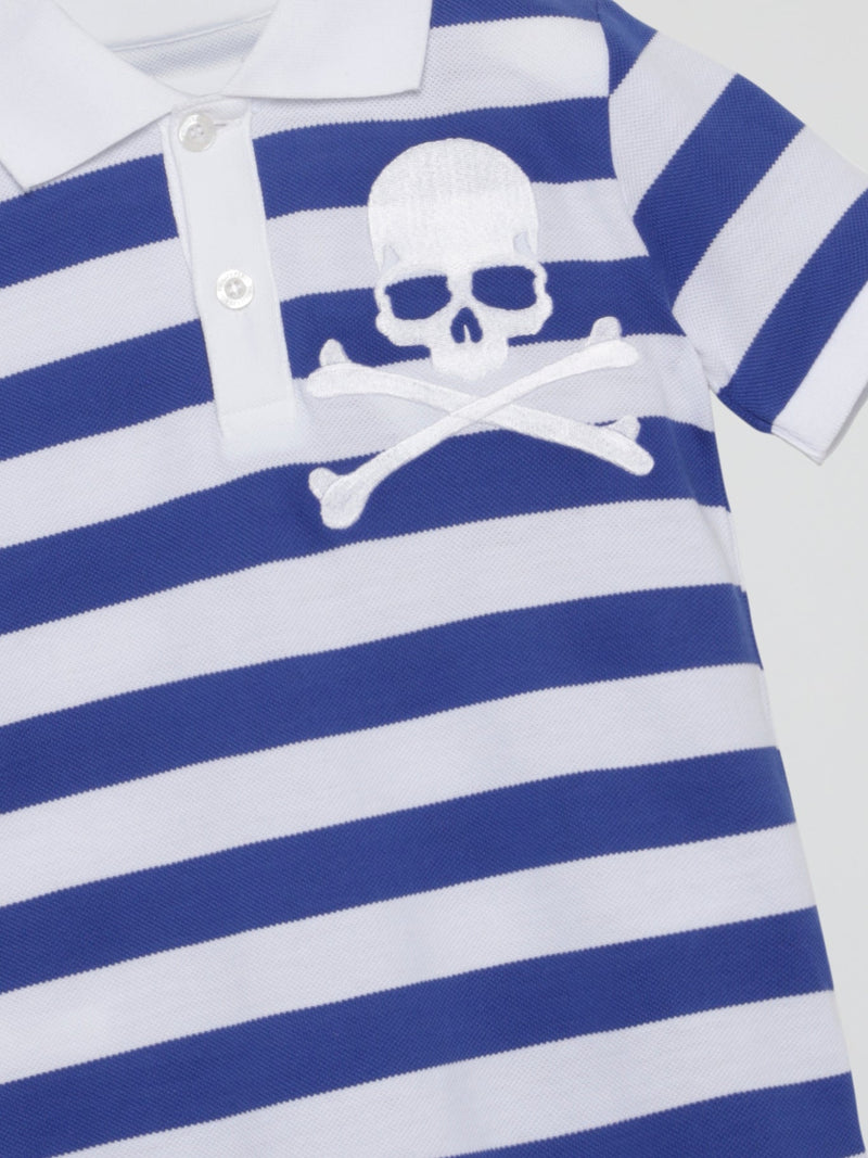 Blue Striped Polo Shirt (Kids)