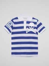 Blue Striped Polo Shirt (Kids)