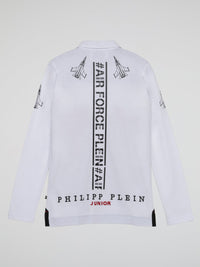 White Embellished Airforce Polo Shirt (Kids)