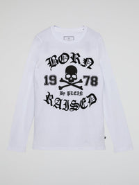 White Statement Print Long Sleeve Shirt (Kids)