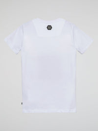 White Embroidered Plein Logo T-Shirt (Kids)