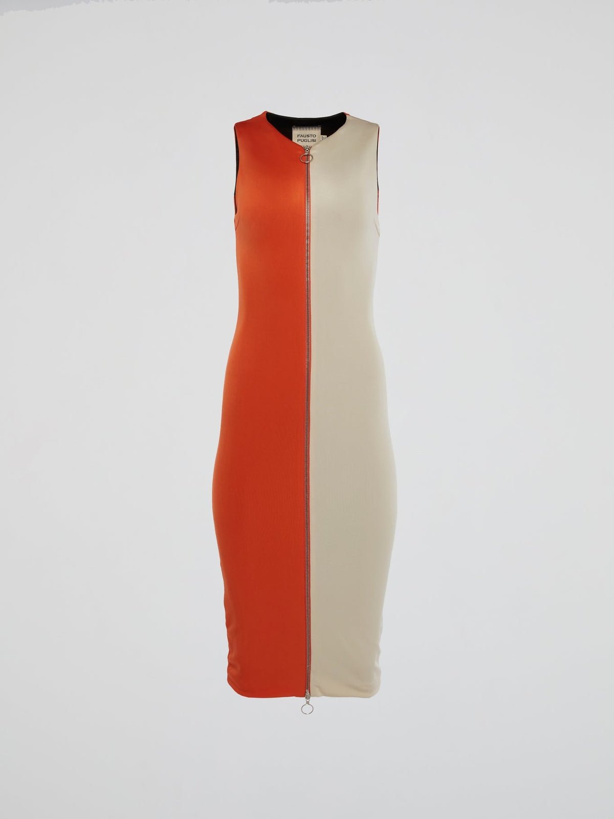 Two Tone Sleeveless Midi Dress