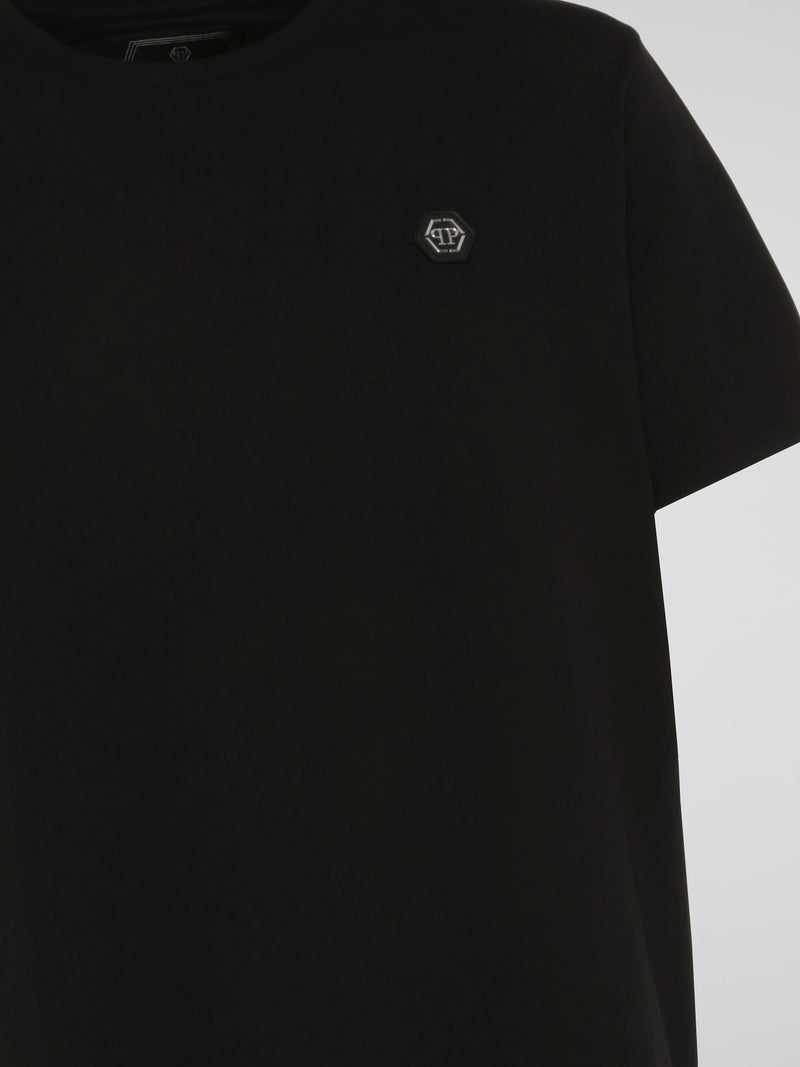 Black Platinum Cut Round Neck T-Shirt