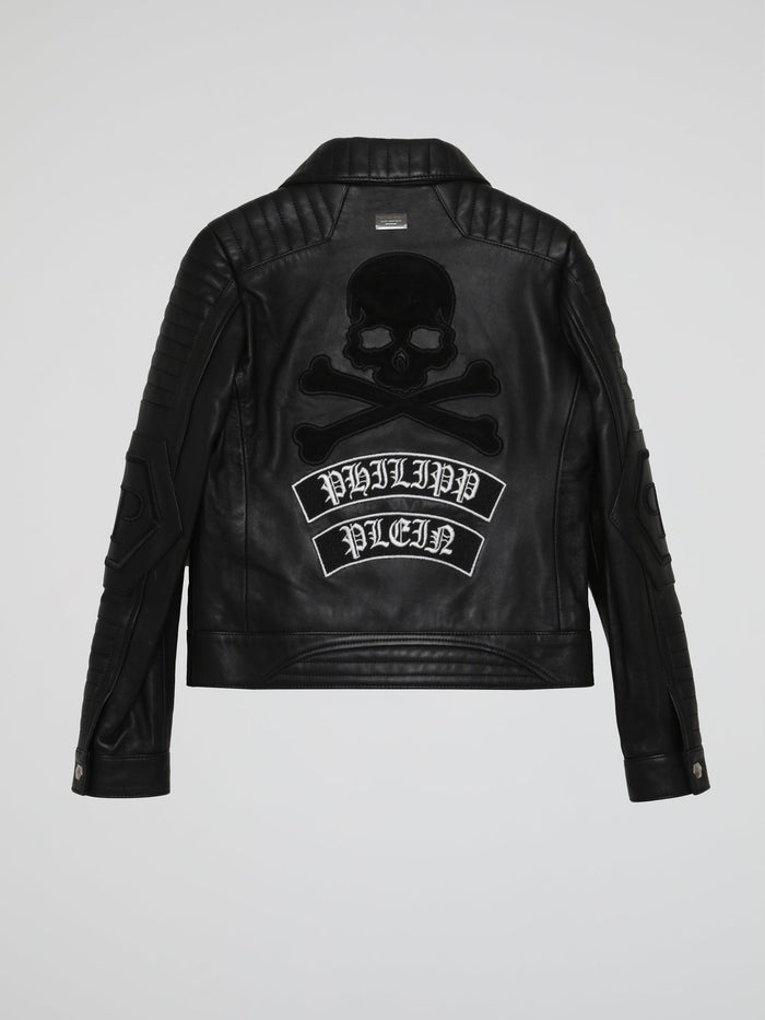 Black Leather Biker Jacket (Kids)