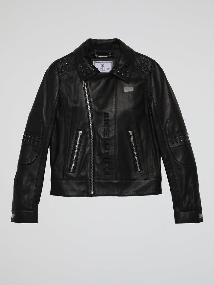 Black Studded Biker Jacket (Kids)