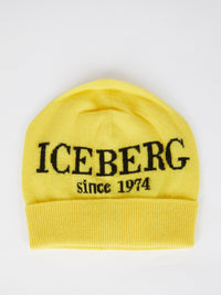 Yellow Logo Cashmere Beanie