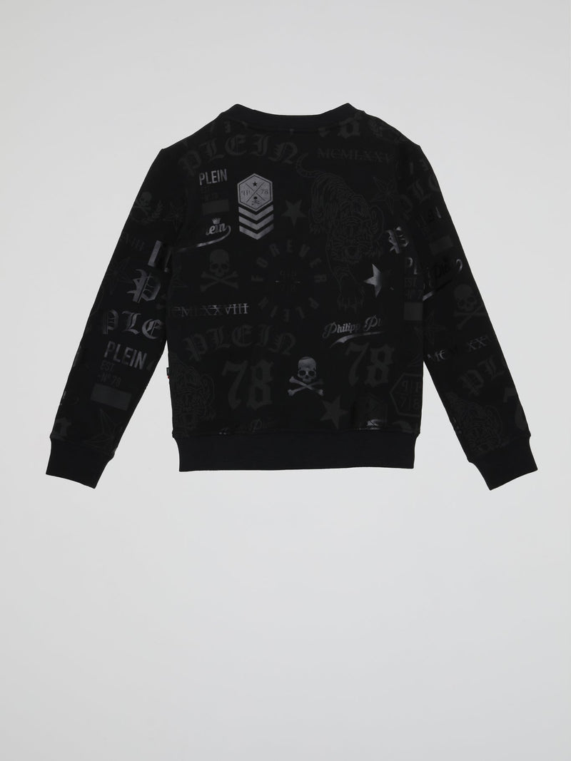 Black Printed Sweatshirt (Kids)