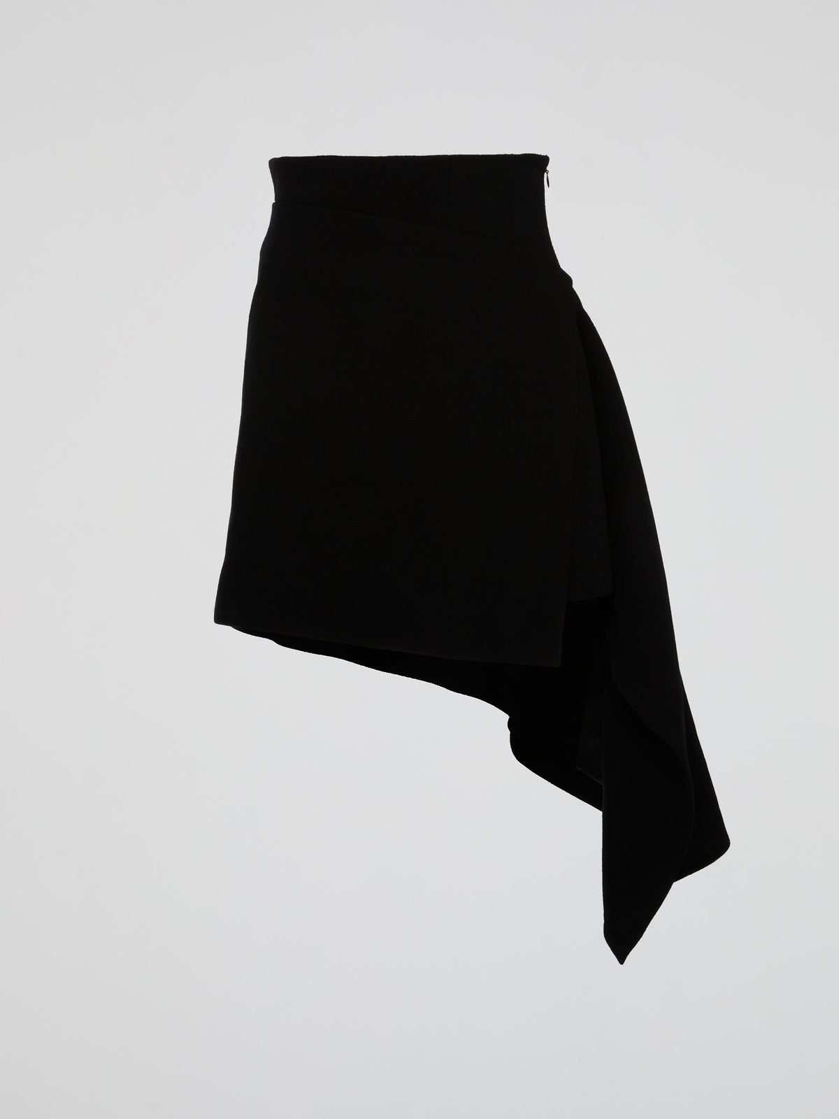 Black Asymmetric Mini Skirt