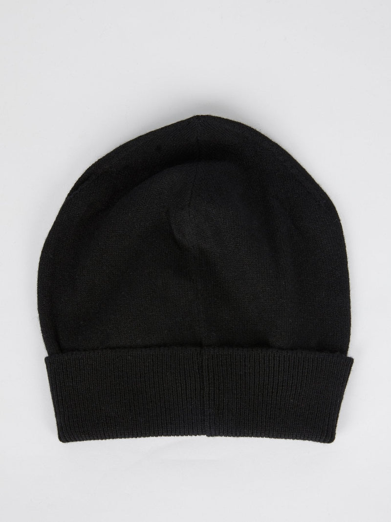 Black Logo Cashmere Beanie