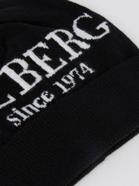 Black Logo Cashmere Beanie