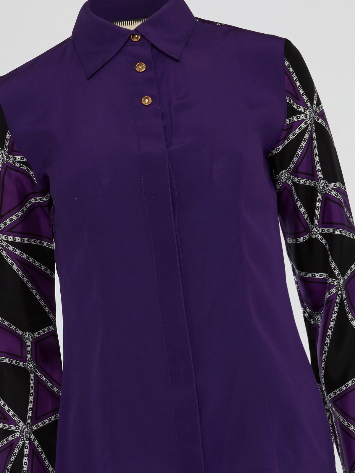 Purple Geometric Print Shirt