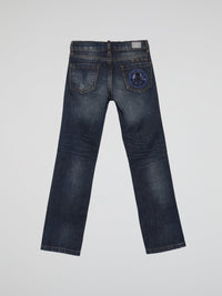 Logo Pocket Straight Cut Denim Jeans (Kids)