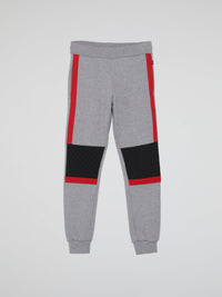 Grey Colour Block Jogging Trousers (Kids)