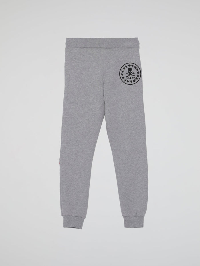 Grey Colour Block Jogging Trousers (Kids)