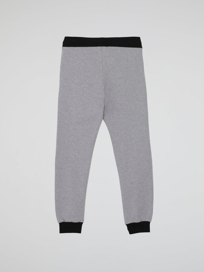 Grey Ribbed Edge Jogging Trousers (Kids)