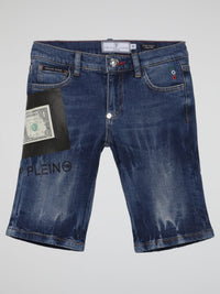 Dollar Patch Denim Bermuda Shorts (Kids)