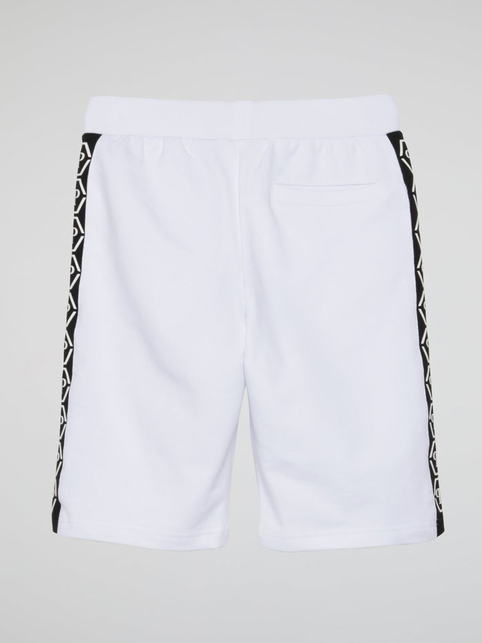 White Logo Tape Jogging Shorts (Kids)