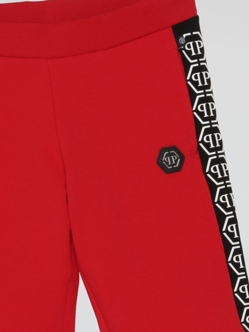 Red Logo Tape Jogging Shorts (Kids)