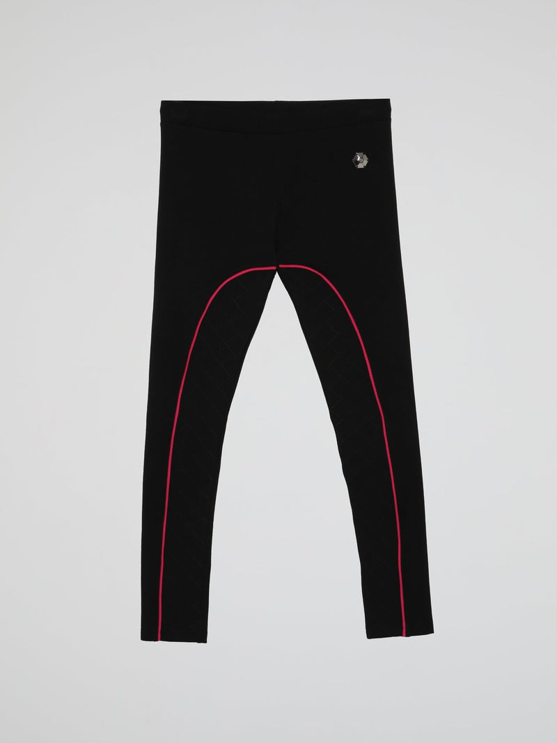 Black With Stud Logo Workout Leggings (Kids)