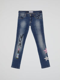 Blue Star Detail Denim Jeans (Kids)