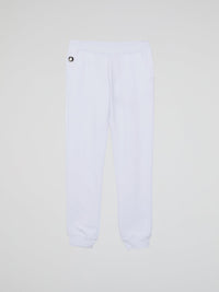 White With Pink Studded Logo Jogging Trousers (Kids)