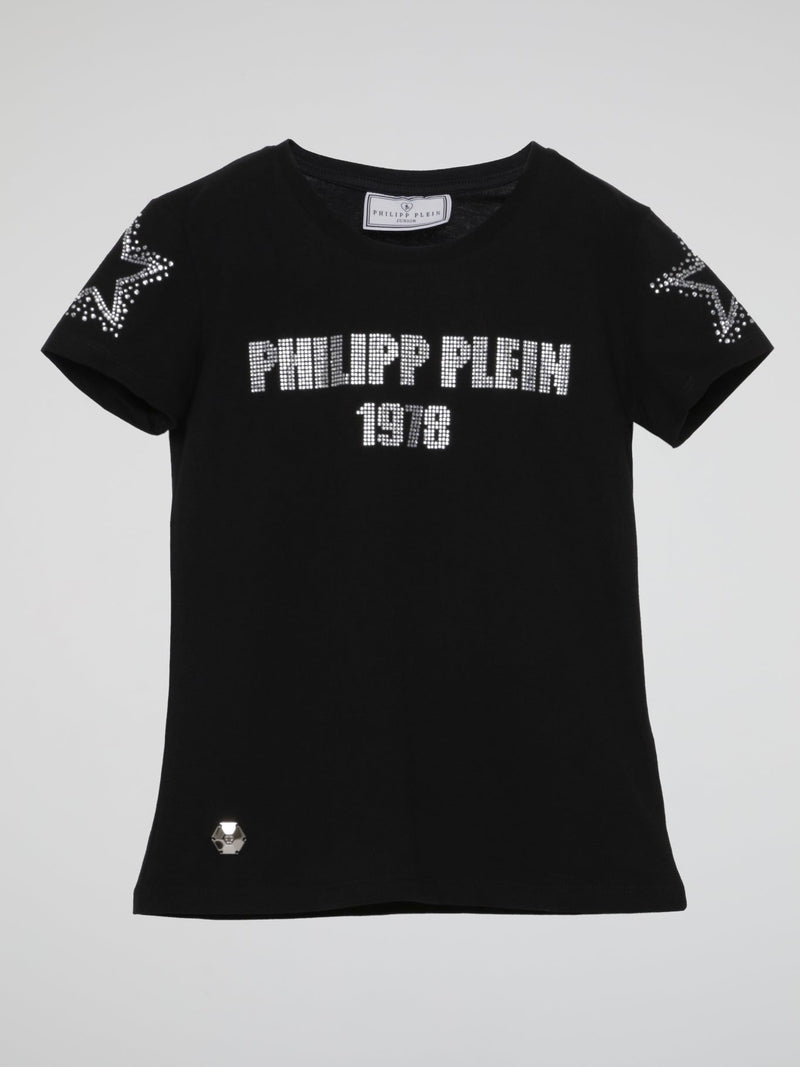 Black Classic Logo Crewneck T-Shirt (Kids)