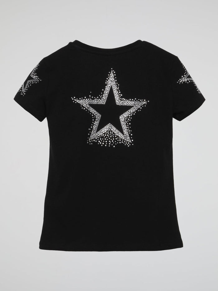 Black Classic Logo Crewneck T-Shirt (Kids)